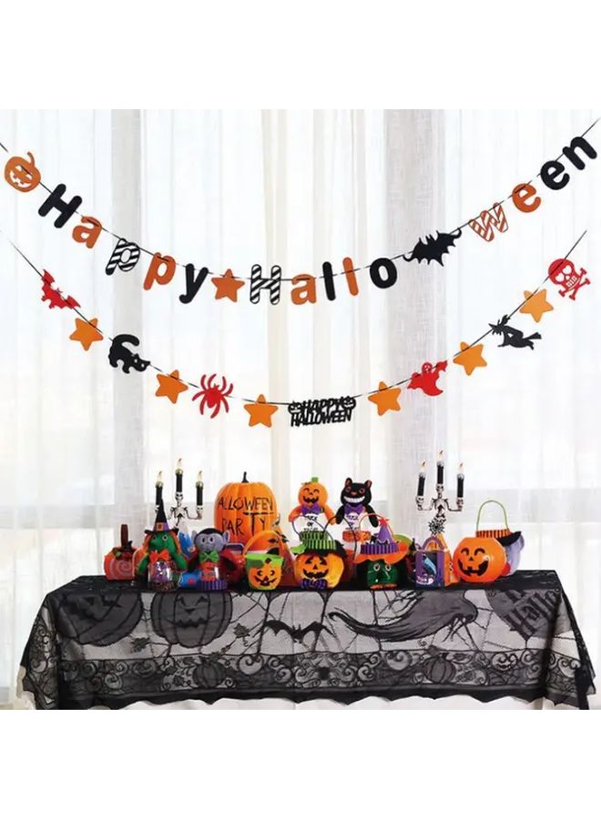 HL 002 Halloween Decorations Spooky Pumpkin Skull Bat Ghost Spider Witch Hat Candy Corn Jack O Lantern Banner - Image 4