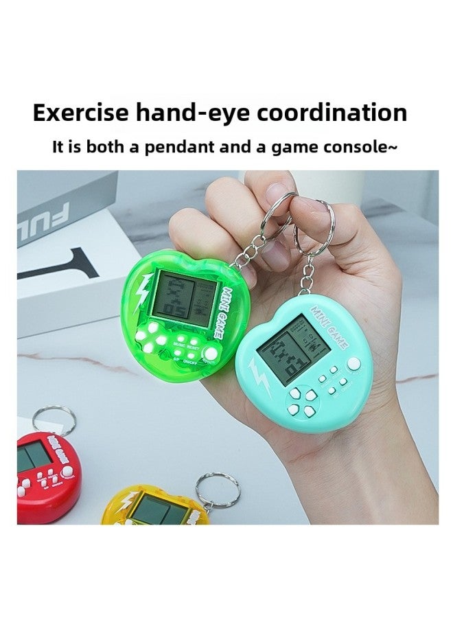 Mini Handheld Game Machine Keychain Tetris Educational Toy Gift Student Schoolbag Creative Toy-Color:Macaron Powder  - Image 3