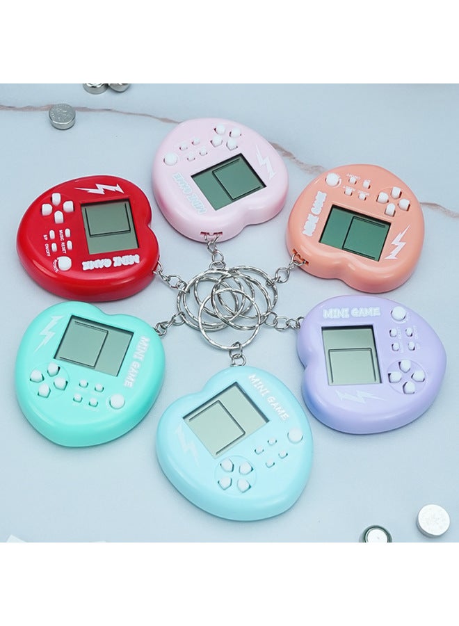 Mini Handheld Game Machine Keychain Tetris Educational Toy Gift Student Schoolbag Creative Toy-Color:Macaron Powder  - Image 4