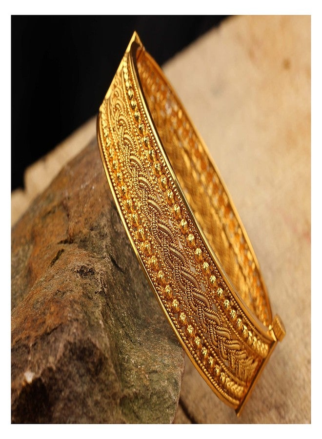 JFL - Jewellery for Less Traditional One Gram Gold Plated Openable Stylish Kada Women and Girl (Gold) 2.6 - Image 4