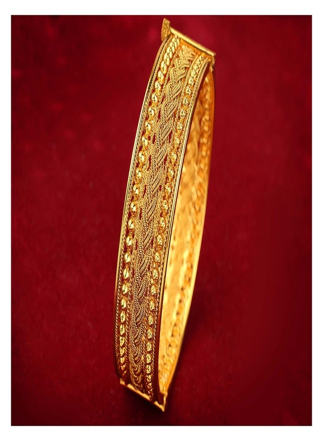 JFL - Jewellery for Less Traditional One Gram Gold Plated Openable Stylish Kada Women and Girl (Gold) 2.6 - Image 3