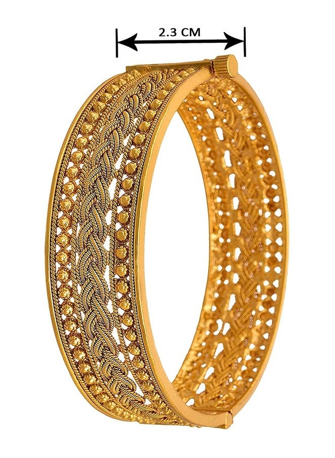 JFL - Jewellery for Less Traditional One Gram Gold Plated Openable Stylish Kada Women and Girl (Gold) 2.6 - Image 5