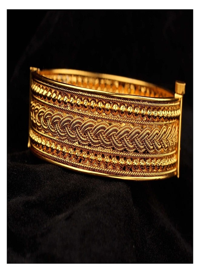 JFL - Jewellery for Less Traditional One Gram Gold Plated Openable Stylish Kada Women and Girl (Gold) 2.6 - Image 2