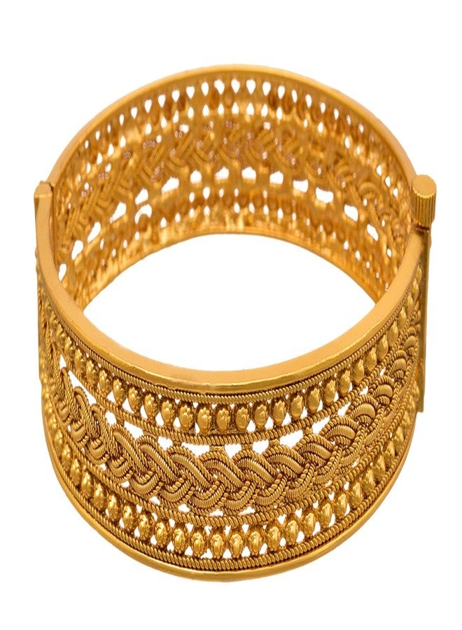 JFL - Jewellery for Less Traditional One Gram Gold Plated Openable Stylish Kada Women and Girl (Gold) 2.6 - Image 1