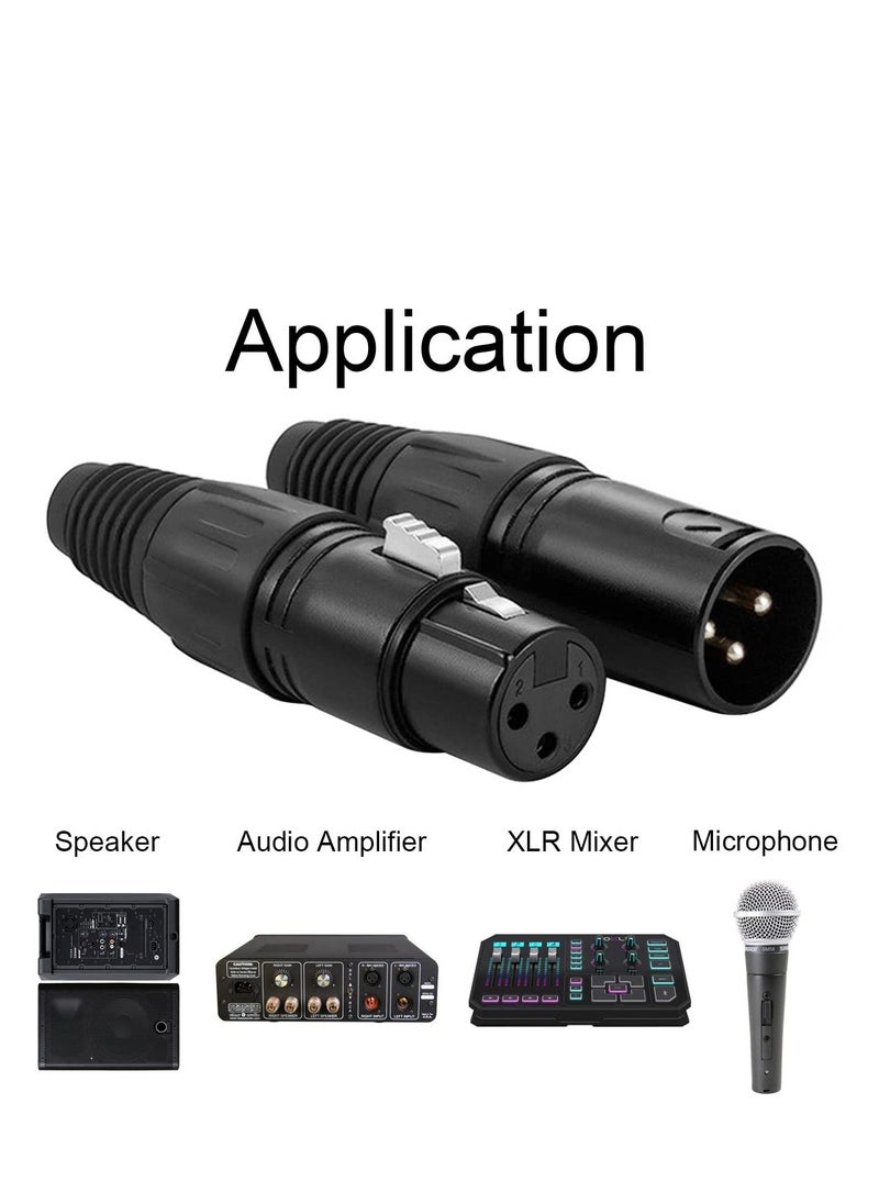 KASTWAVE - 10 PCS XLR Connector, 5 Male and 5 Female XLR Mic Microphone Connector, 3 Pins Ultra-Low Noise Microphone and High Conductivity Audio Socket - Image 1