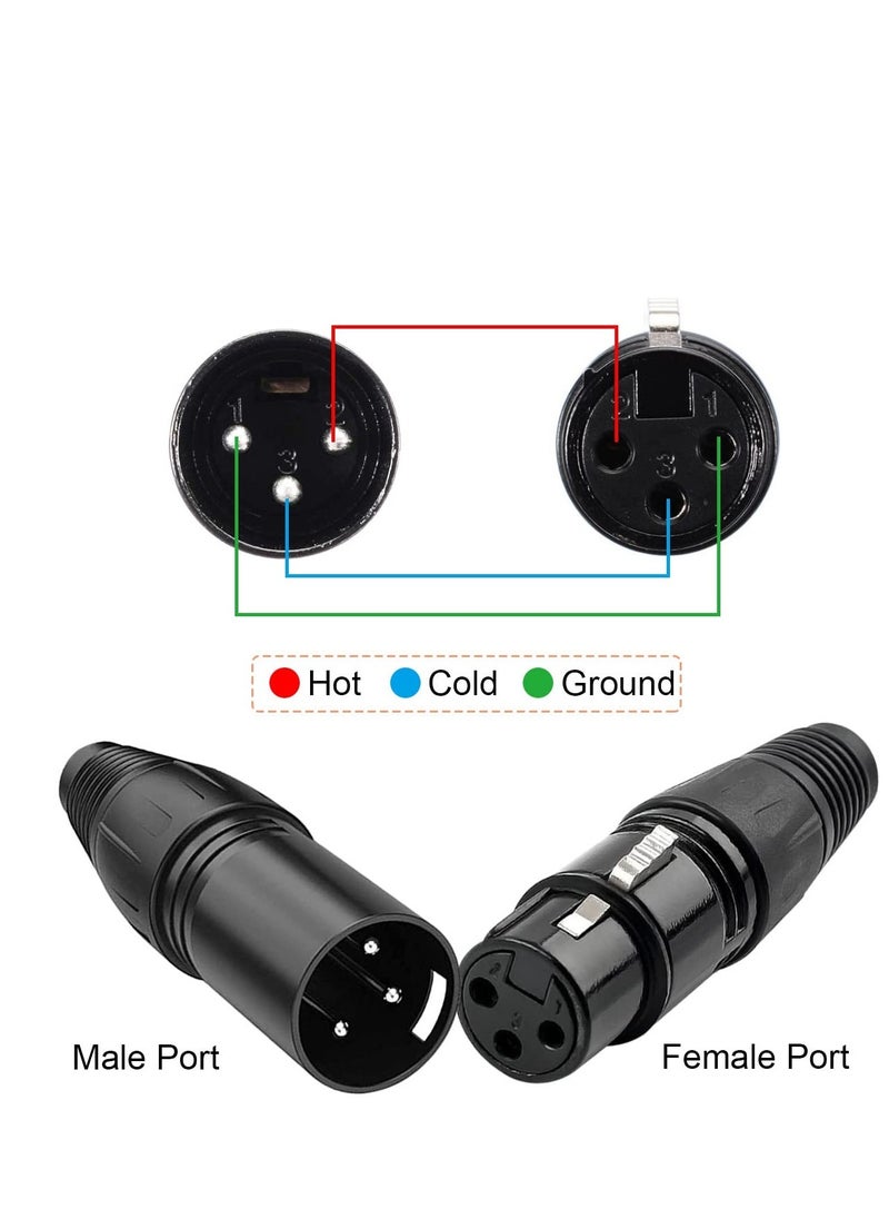 KASTWAVE - 10 PCS XLR Connector, 5 Male and 5 Female XLR Mic Microphone Connector, 3 Pins Ultra-Low Noise Microphone and High Conductivity Audio Socket - Image 1