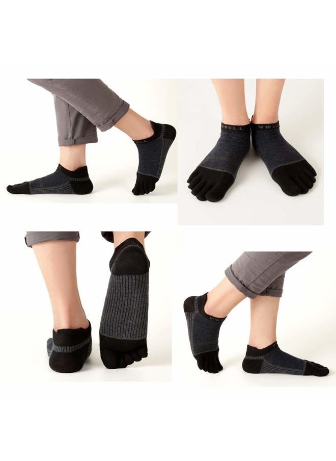 VP - Cotton Toe Socks Five Finger Socks No Show Crew Athletic Running Socks 4 Pairs,Size 7-11 - Image 1