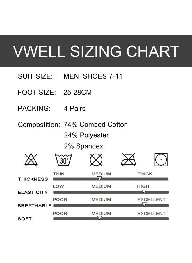 VP - Cotton Toe Socks Five Finger Socks No Show Crew Athletic Running Socks 4 Pairs,Size 7-11 - Image 1