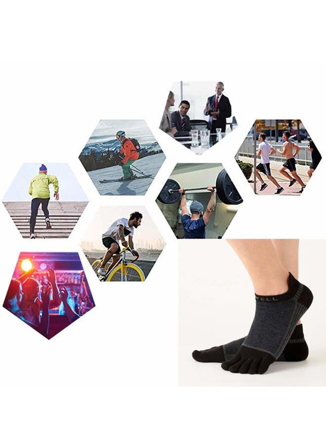 VP - Cotton Toe Socks Five Finger Socks No Show Crew Athletic Running Socks 4 Pairs,Size 7-11 - Image 1