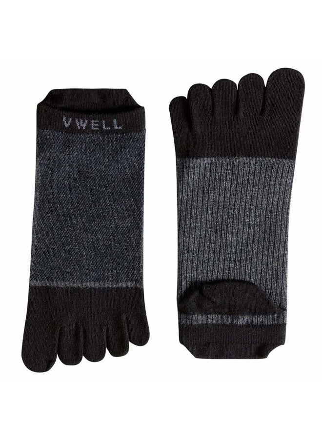 VP - Cotton Toe Socks Five Finger Socks No Show Crew Athletic Running Socks 4 Pairs,Size 7-11 - Image 1