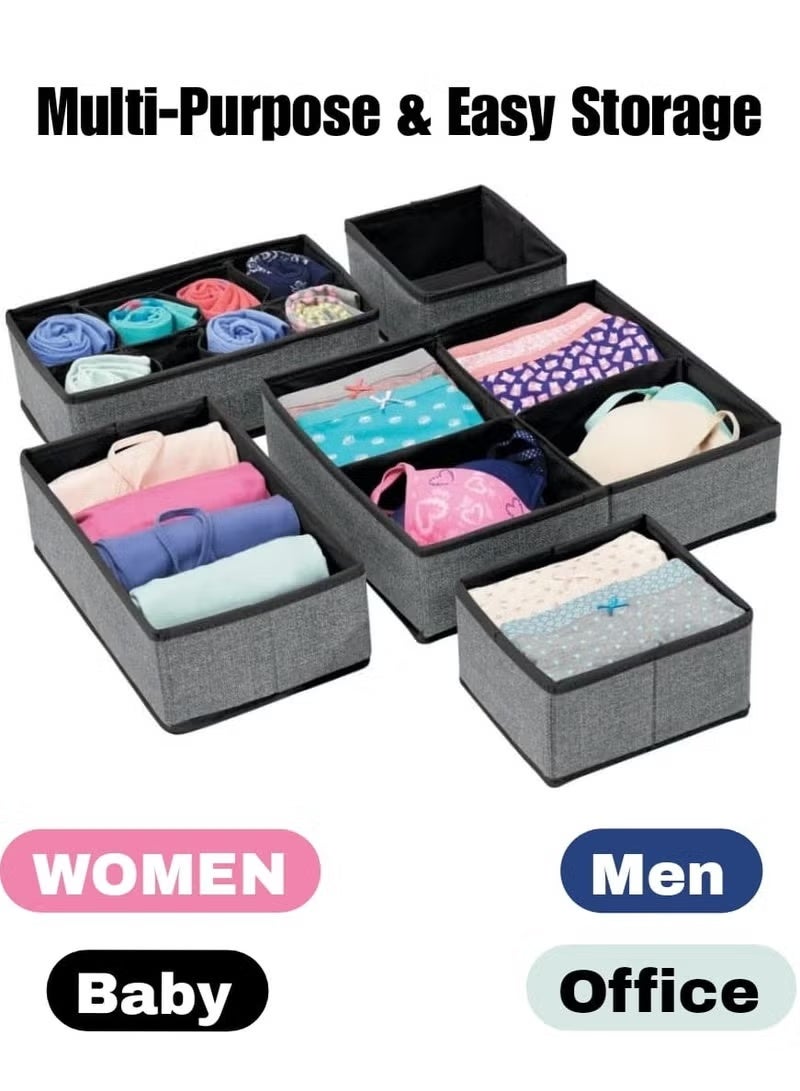 AAS ECOM Wardrobe Clothes Organizers and Storage - 6PCS Cloth Organizer with 6 Grids- Cloth Storage Organizer Boxes- 35L Fabric Bedroom Closet Organizer- Organizer Box Storage - Image 1
