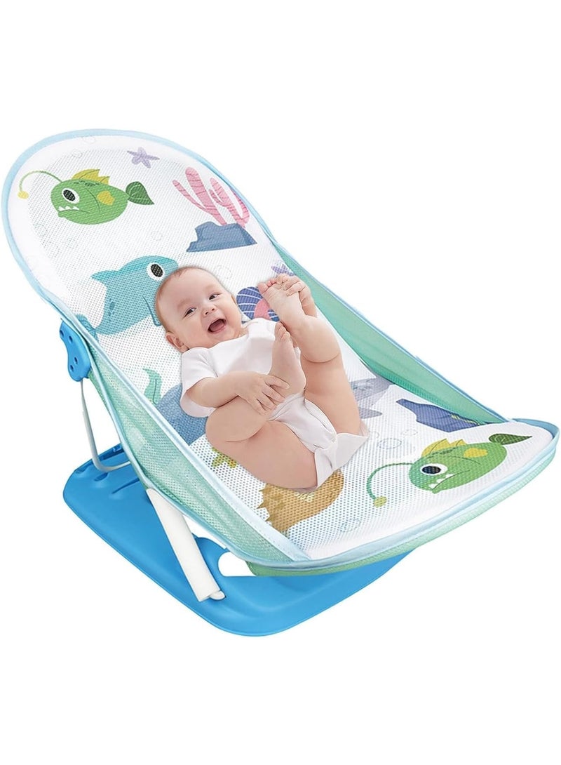 Tiibaby Baby Bath Chair, Foldable Mesh Design with 3 Positions, Ocean Theme 0-18 Months  - Image 3