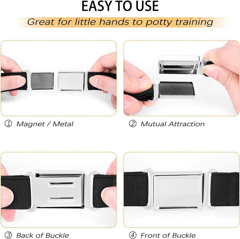 Jas. Good Kids Adjustable Magnetic Belt Boys Girls Elastic Belt with Easy Magnetic Buckle for Back to School Girls - Image 5