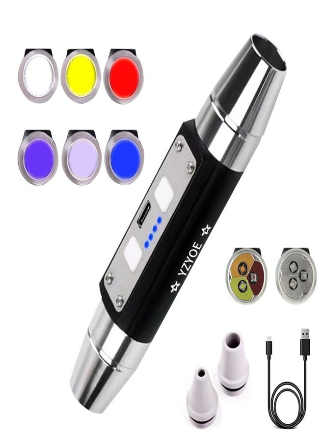 YZYOE Six LEDs Rechargeable Gemstone Flashlight Jade Appraisal Light, Super Bright Jewelry Diamond Detector Lamp. - Image 1