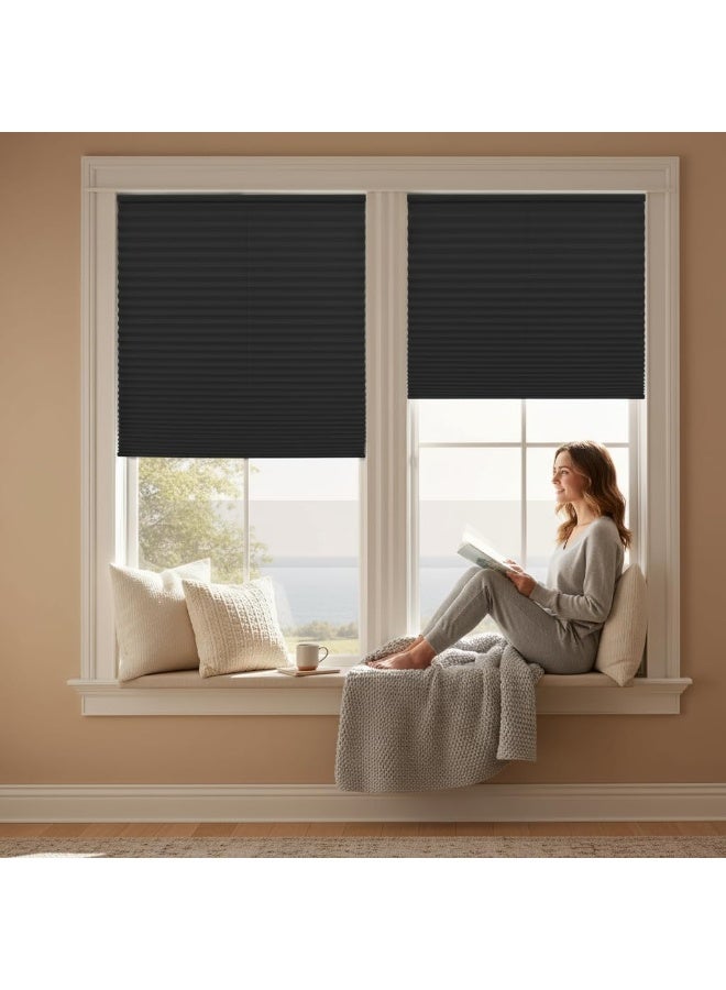 Y&D Pleated Window Blinds,Temporary Window Shades Cordless Light Filtering Pleated Paper Shades Room Darkening Blinds for Home Bedroom Office /2 PCS 36 x 72 in - Image 3