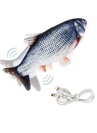 Moving Fish Cat Toy 11 Inch Plush Simulation Electric Doll Fish Automatic Flopping USB Rechargeable Cat Fish Toy Funny Interactive Pets Chew Bite Supplies for Cat Kitty Kitten Toys - pzsku/ZBF43D78F648E0D9FB79AZ/45/_/1697506181/bee07fdb-313a-4b4c-bc50-b09829179d60