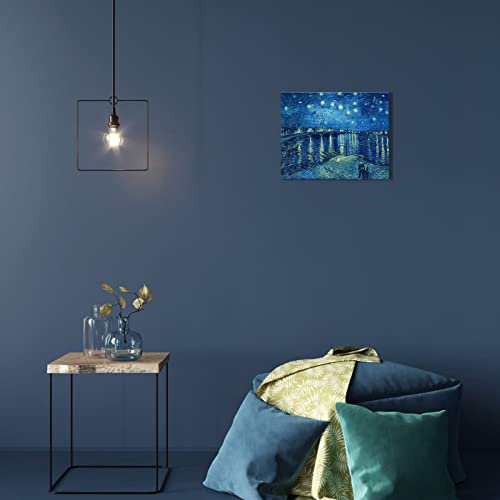 1 KINGO Van Gogh Canvas Wall Art: Starry Night over the Rhône Oil Painting Picture Reproduction Room Decor, Famous Art Prints Framed Poster Modern Artwork Home Decoration 12" x 15" - Image 3