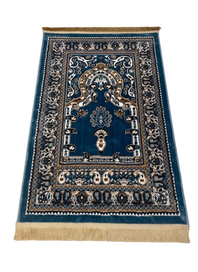 Prayer Mat Turkish Made 80 X 125 Cm Art Silk Teal - Blue