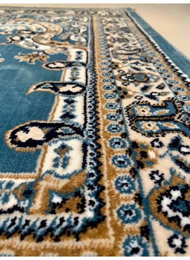 Prayer Mat Turkish Made 80 X 125 Cm Art Silk Teal - Blue