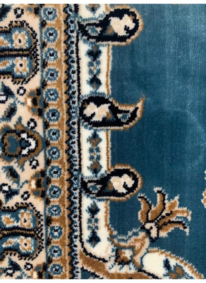 Prayer Mat Turkish Made 80 X 125 Cm Art Silk Teal - Blue