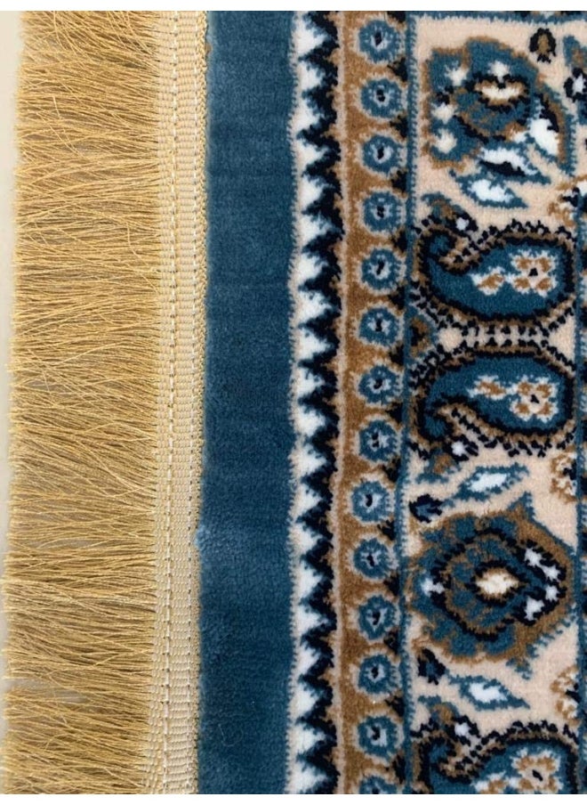 Prayer Mat Turkish Made 80 X 125 Cm Art Silk Teal - Blue