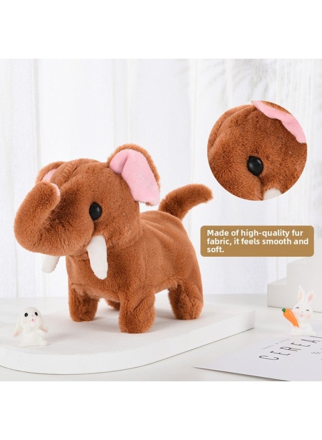 Simulation Electric Elephant Plush Electric Elephant Can Walk Can Call Can Move Head Wagging Tail Children's Toy Stall Wholesale-Color:Elephant-Powder  - Image 5