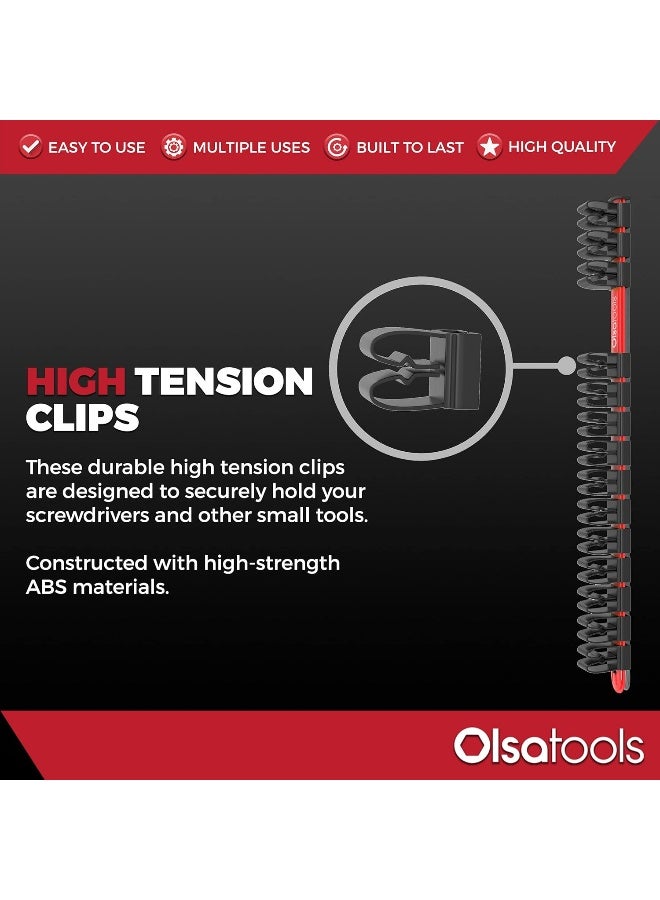 Olsa Tools Olsa Tools | #1 Premium Wall Mounted Screwdriver Organizer Red 1030  - Image 5