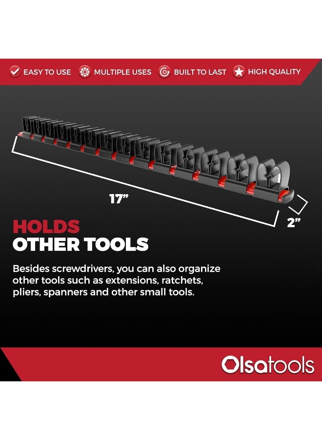 Olsa Tools Olsa Tools | #1 Premium Wall Mounted Screwdriver Organizer Red 1030  - Image 4