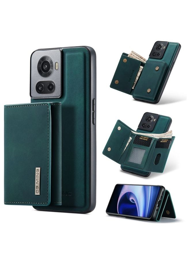 HuHa - Case Cover For For OnePlus Ace/10R DG.MING M1 Series 3-Fold Multi Card Wallet Phone Case(Green) - Image 1