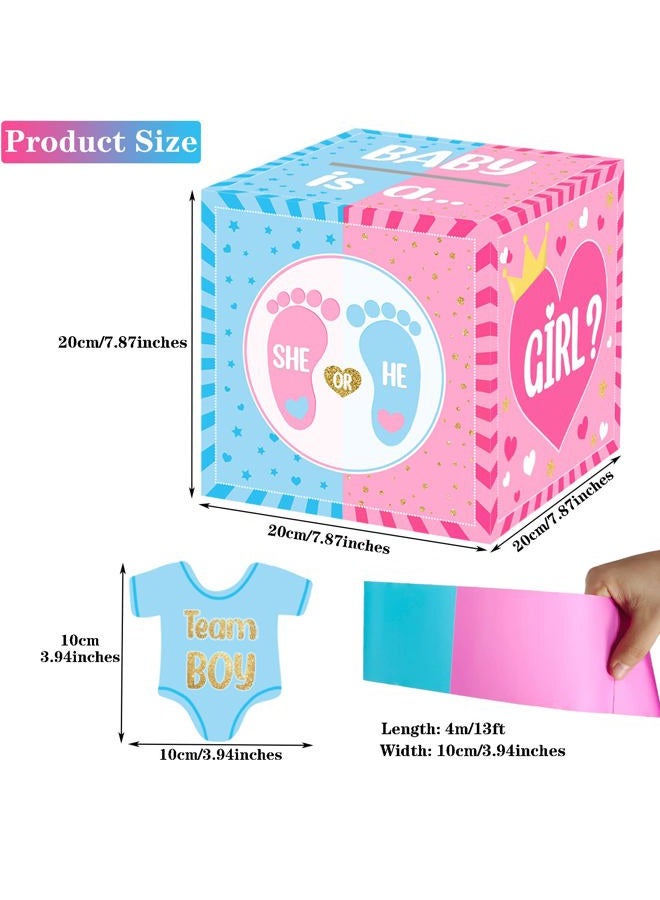 hongpar Baby Gender Reveal Pull Out Game, Voting Box with 60 Ballot Cards, Boy or Girl, Party Supplies,Pink and Blue - Image 4