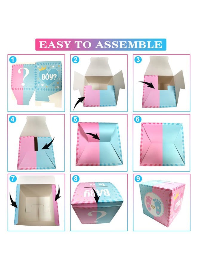 hongpar Baby Gender Reveal Pull Out Game, Voting Box with 60 Ballot Cards, Boy or Girl, Party Supplies,Pink and Blue - Image 5