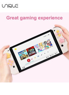 Unique 7Piece set Cross D-Pad Button Caps Thumb Grips Set, Compatible with Nintendo Switch/Switch OLED, Cute 3D Soft Silicone ABXY Buttons Sticker Joystick Cover Caps  - Image 3