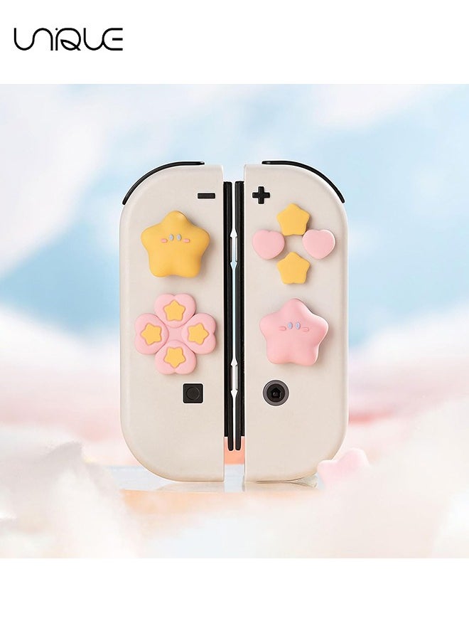 Unique 7Piece set Cross D-Pad Button Caps Thumb Grips Set, Compatible with Nintendo Switch/Switch OLED, Cute 3D Soft Silicone ABXY Buttons Sticker Joystick Cover Caps  - Image 5