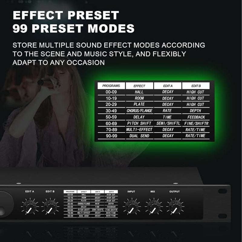 معالج الصدى الرقمي متعدد التأثيرات معادِل الصوت سهل الاستخدام قابس أمريكي - Image 5