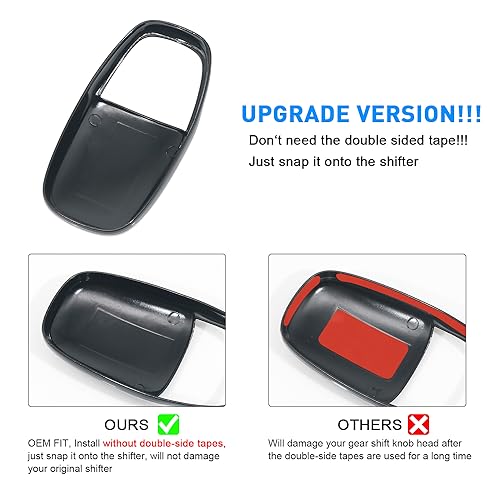 REMOCH Gear Shift Knob Head Cover for Dodge Charger Accessories 2015-2023 Challenger 2015-2024 Durango 2016-2025 ABS Interior Shell Insert Decoration Protector (Red Trim) - Image 2