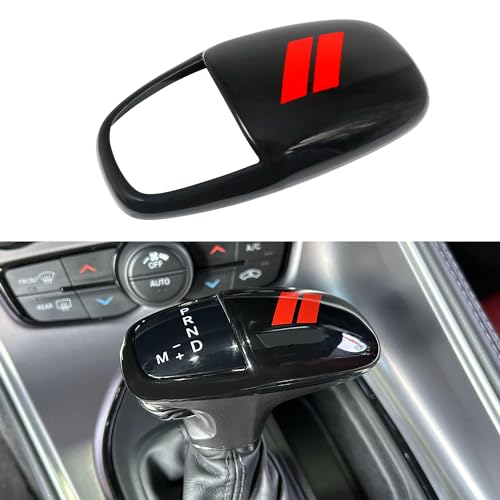 REMOCH Gear Shift Knob Head Cover for Dodge Charger Accessories 2015-2023 Challenger 2015-2024 Durango 2016-2025 ABS Interior Shell Insert Decoration Protector (Red Trim) - Image 1