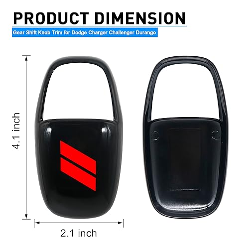 REMOCH Gear Shift Knob Head Cover for Dodge Charger Accessories 2015-2023 Challenger 2015-2024 Durango 2016-2025 ABS Interior Shell Insert Decoration Protector (Red Trim) - Image 5