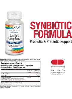 Solaray Bacillus Coagulans Probiotic Gut And Immune Health 60 Vcaps  - Image 3