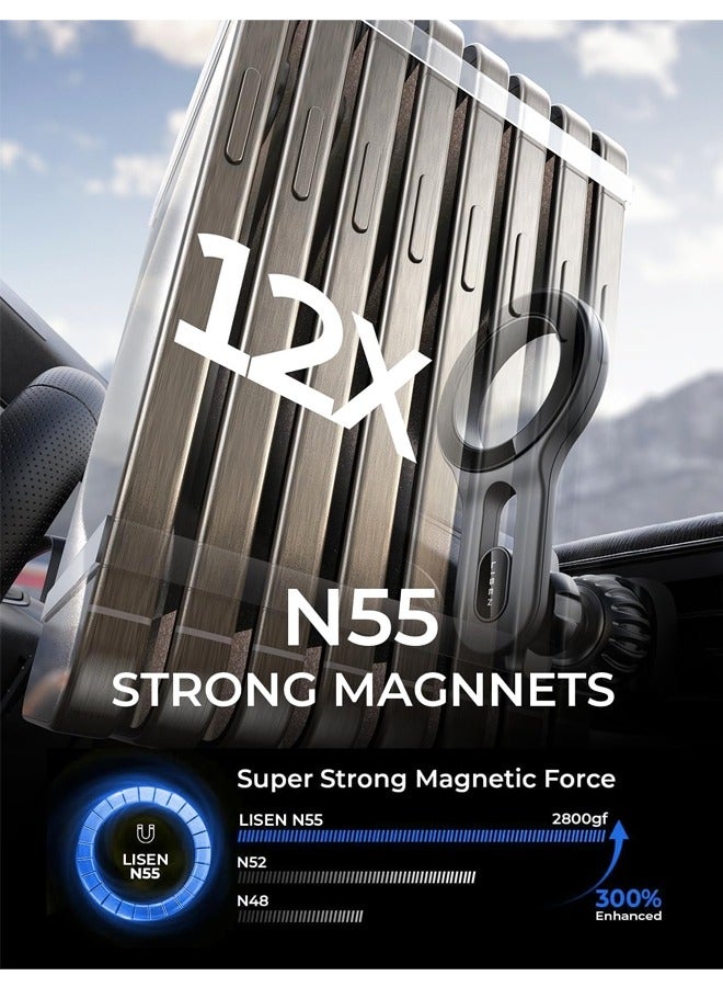 حامل MagSafe للسيارة، حامل هاتف مغناطيسي لفتحة تهوية السيارة، حامل هاتف بدون استخدام اليدين، مشبك قوي، ملحقات سيارة متوافقة مع iPhone 17 و16 و15 و14 و13 و12 Pro Max Plus - Image 2