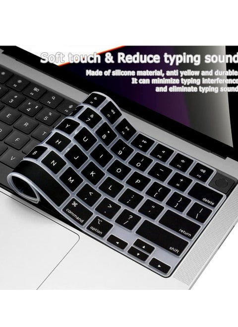Silicone Keyboard Cover for MacBook Air 15" M4/M3/M2 A3241 A3114 A2941 & 13.6" A3240 A3113 2681 & Pro 14" & 16" M4 M3 M2 M1 Chip A3112 A3401 A3185 A2918 A2992 A2779 A2442 A3403 A3186 A2780 A2485  A2991 Released in 2021-2024 US Layout Protector