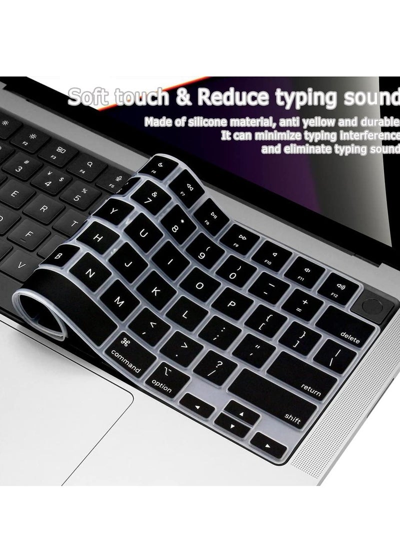 Generic Silicone Keyboard Cover for MacBook Air 15" M4/M3/M2 A3241 A3114 A2941 & 13.6" A3240 A3113 2681 & Pro 14" & 16" M4 M3 M2 M1 Chip A3112 A3401 A3185 A2918 A2992 A2779 A2442 A3403 A3186 A2780 A2485  A2991 Released in 2021-2024 US Layout Protector  - Image 1