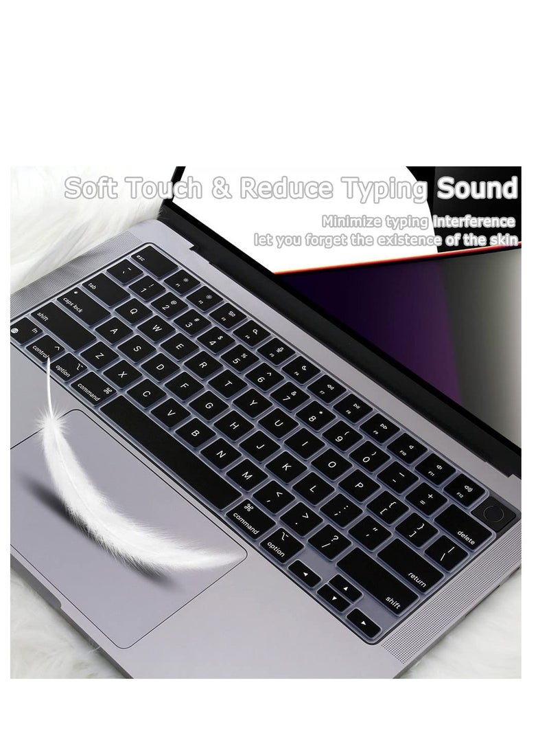 Generic Silicone Keyboard Cover for MacBook Air 15" M4/M3/M2 A3241 A3114 A2941 & 13.6" A3240 A3113 2681 & Pro 14" & 16" M4 M3 M2 M1 Chip A3112 A3401 A3185 A2918 A2992 A2779 A2442 A3403 A3186 A2780 A2485  A2991 Released in 2021-2024 US Layout Protector  - Image 4