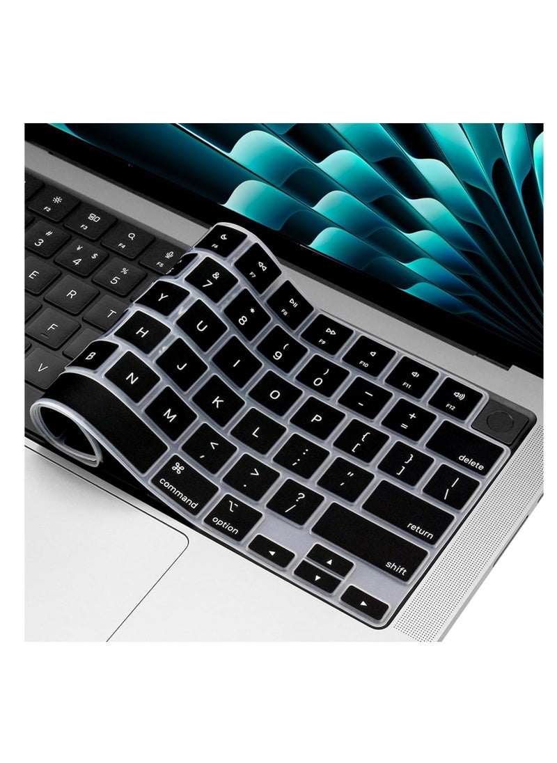 Generic Silicone Keyboard Cover for MacBook Air 15" M4/M3/M2 A3241 A3114 A2941 & 13.6" A3240 A3113 2681 & Pro 14" & 16" M4 M3 M2 M1 Chip A3112 A3401 A3185 A2918 A2992 A2779 A2442 A3403 A3186 A2780 A2485  A2991 Released in 2021-2024 US Layout Protector  - Image 3