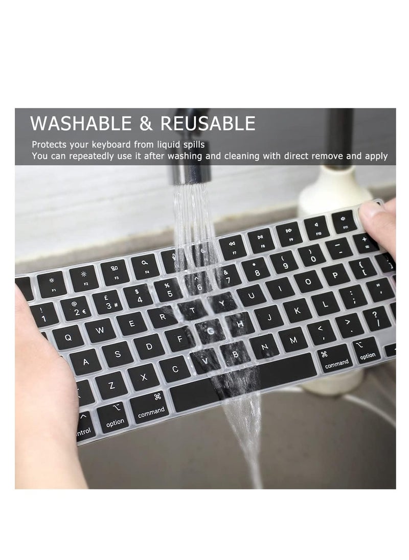 Generic Silicone Keyboard Cover for MacBook Air 15" M4/M3/M2 A3241 A3114 A2941 & 13.6" A3240 A3113 2681 & Pro 14" & 16" M4 M3 M2 M1 Chip A3112 A3401 A3185 A2918 A2992 A2779 A2442 A3403 A3186 A2780 A2485  A2991 Released in 2021-2024 US Layout Protector  - Image 2