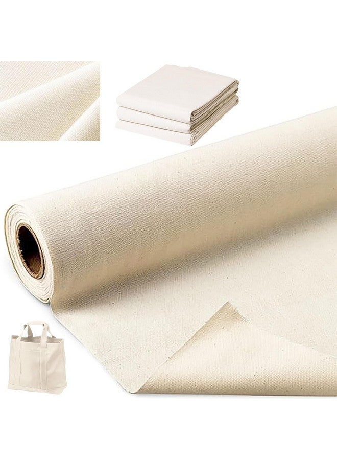 CANVASS® 2/5 Meters Tarp & Canvas Cotton Duck Canvas Cloth, Natural Color (Stiff) (Table Cloth/Manjarpaat/Manjarpat) (63 Inches Width) 2 Mtrs - Image 1