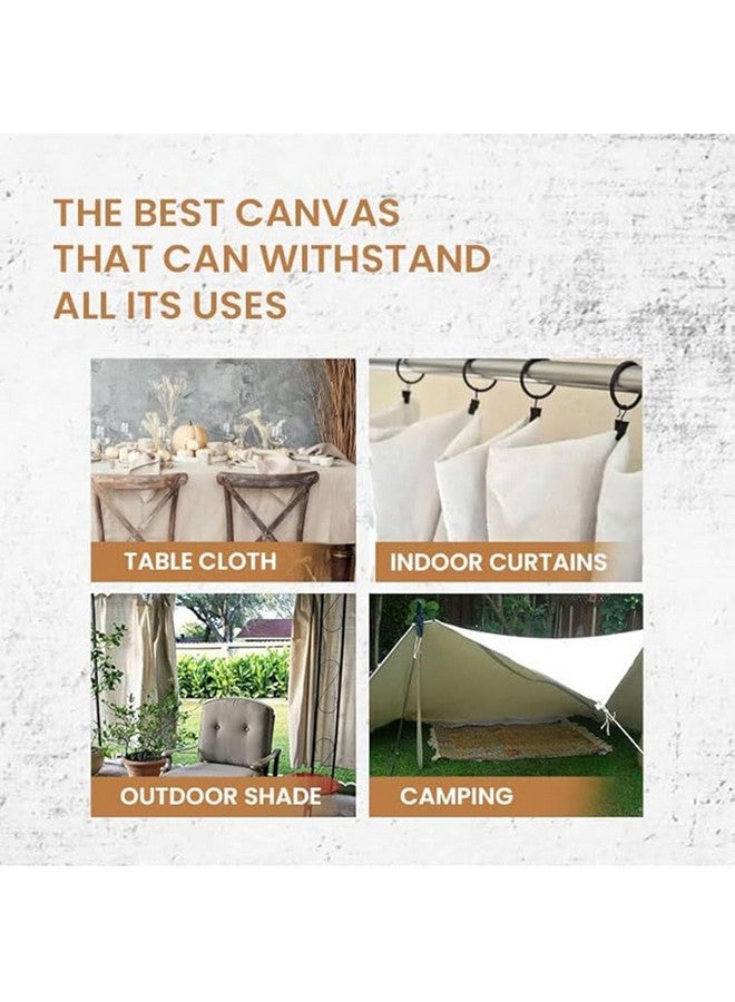 CANVASS® 2/5 Meters Tarp & Canvas Cotton Duck Canvas Cloth, Natural Color (Stiff) (Table Cloth/Manjarpaat/Manjarpat) (63 Inches Width) 2 Mtrs - Image 2