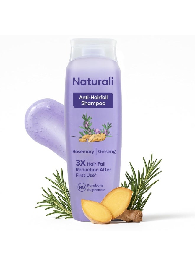 طبيعي شامبو ناتشورالي المضاد لتساقط الشعر مع إكليل الجبل والجينسنغ الكوري والبيوتين | يُقلل التكسر بثلاث مرات من الاستخدام الأول | يُعزز نمو الشعر | شامبو يومي خالٍ من الكبريتات والبارابين للنساء والرجال | 100 مل - Image 1