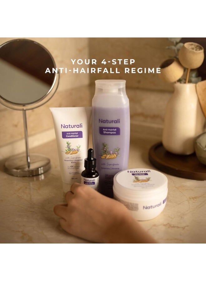 طبيعي شامبو ناتشورالي المضاد لتساقط الشعر مع إكليل الجبل والجينسنغ الكوري والبيوتين | يُقلل التكسر بثلاث مرات من الاستخدام الأول | يُعزز نمو الشعر | شامبو يومي خالٍ من الكبريتات والبارابين للنساء والرجال | 100 مل - Image 4