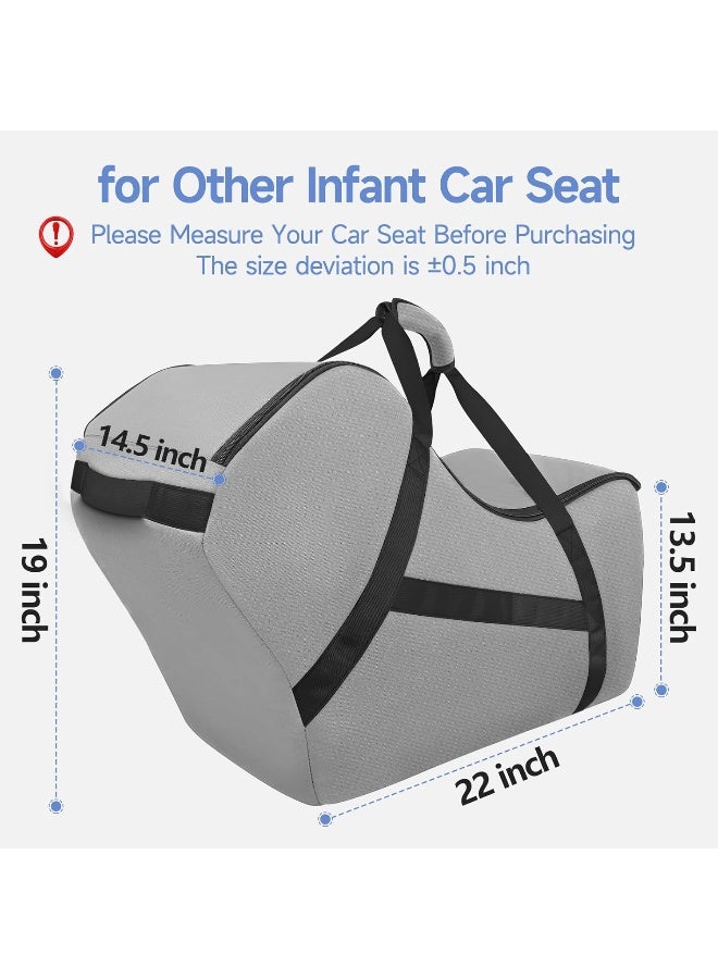 YOREPEK Infant Car Seat Travel Bag Compatible with UPPAbaby MESA V2 and Base,Fit for All Nuna Pipa Car Seat and Base, Padded Car Seat Bags for Air Travel, Carseat Cover for Airplane Travel, Grey - Image 3