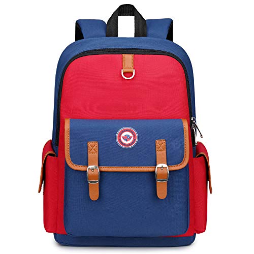 weiatas Kids Backpack Children Bookbag Preschool Kindergarten Elementary School Bag for Girls Boys (Red-blue, Large) - Image 1